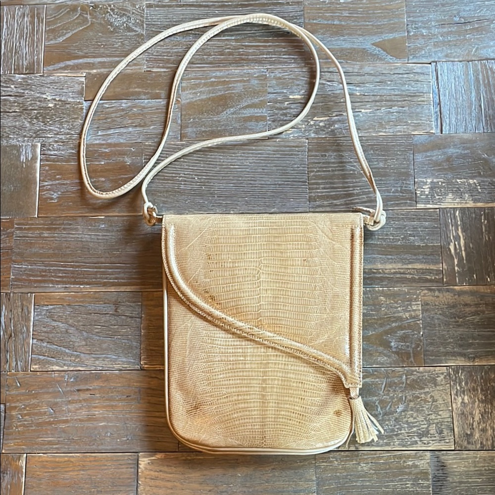 Vintage Lizard Skin Slim Crossbody🖤